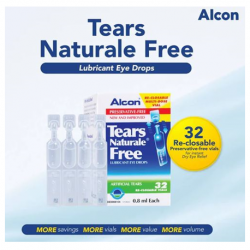 Alcon Tears Naturale Lubricant Eye Drops, 32pcs/box