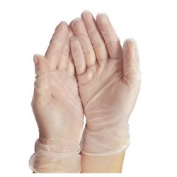 Comfort Plus Disposable Vinyl Synthetic Gloves, Powder Free, Clear, 100pcs/box