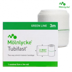 Molnlycke Tubifast 3M Roll, Green Line, 5cm x 3m, Per Roll