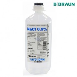 B Braun 0.9% Sodium Chloride Intravenous Solution, 500ml, Per Bottle