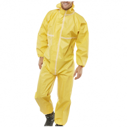 Protective Coverall with Polyethylene Barrier Film, 88gsm, Yellow 25pcs/Carton